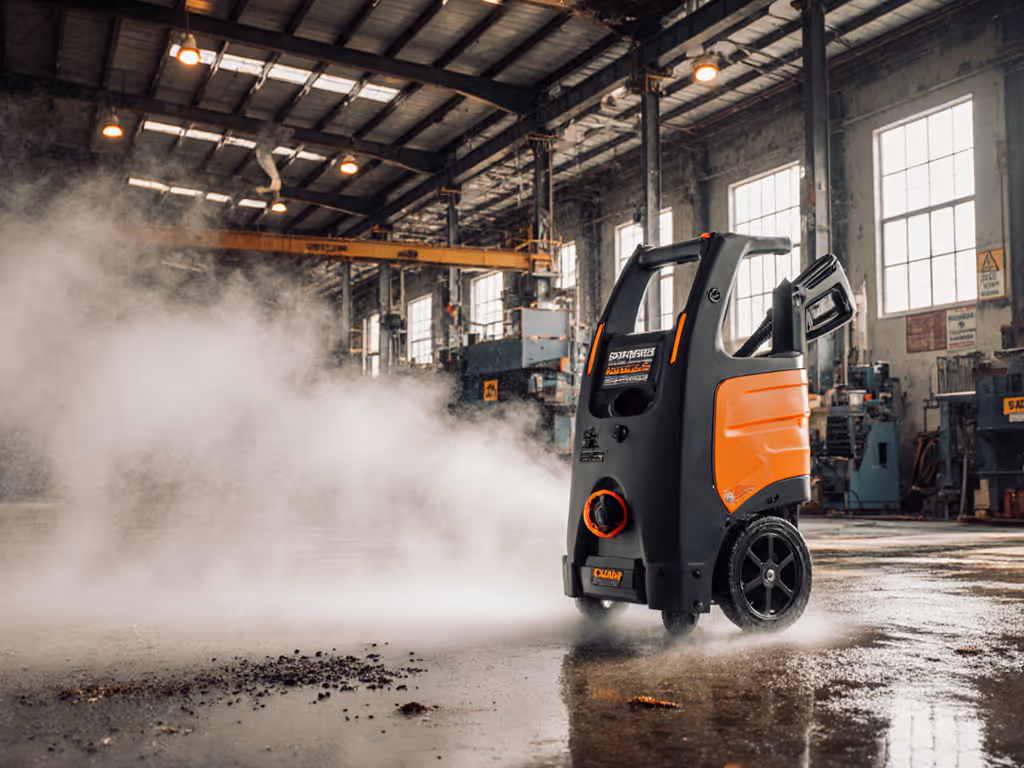Industrial Hot Water Pressure Washer: Manufacturing Facility Test